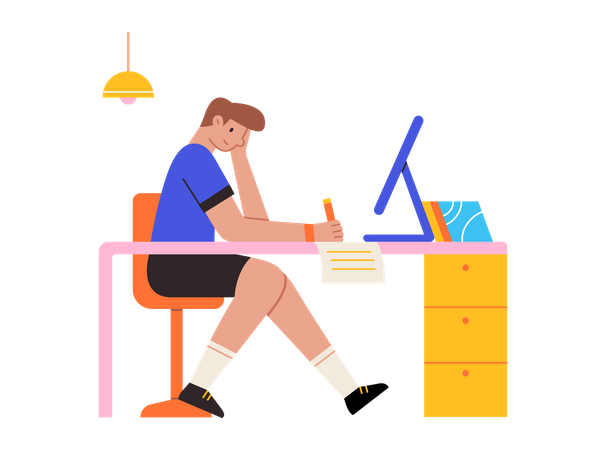 Male blog writer  Illustration