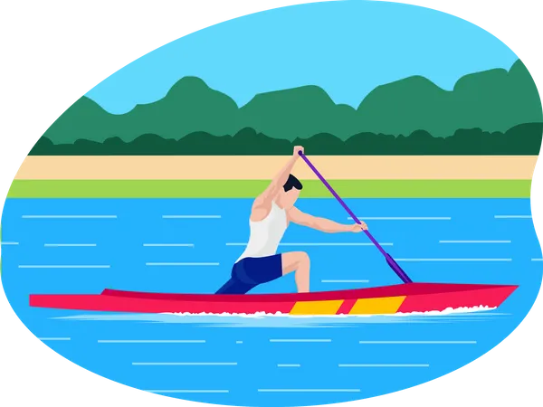 Male boating player Illustration