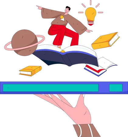 Male Book Reader  Illustration