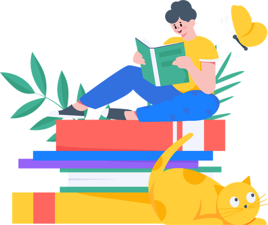 Male book reader  Illustration