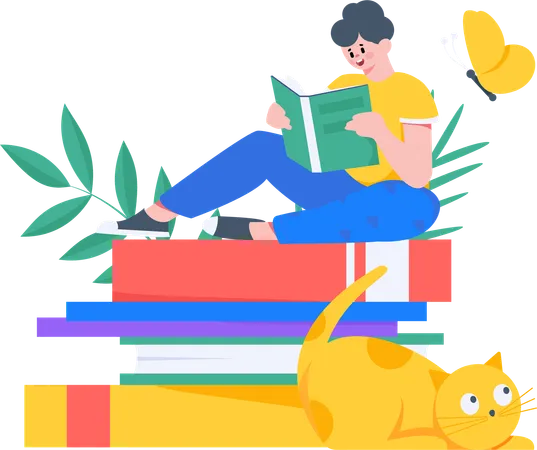 Male book reader  Illustration