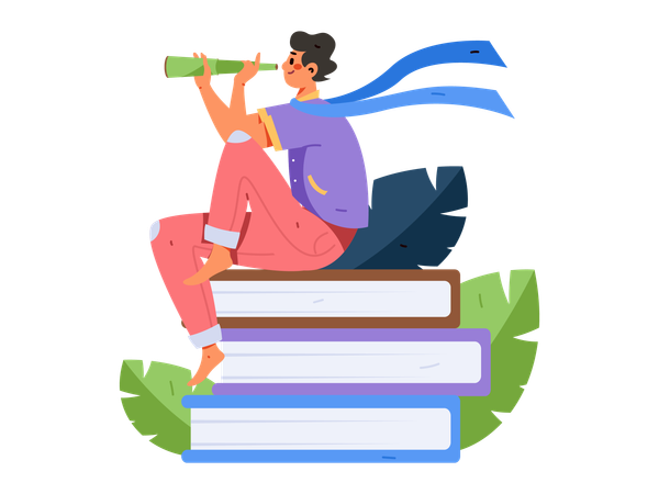 Male Book Reader  Illustration