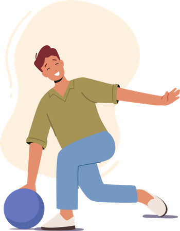 Male bowler throwing ball  Illustration