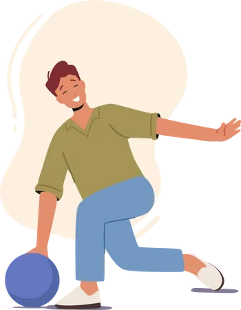 Male bowler throwing ball  Illustration