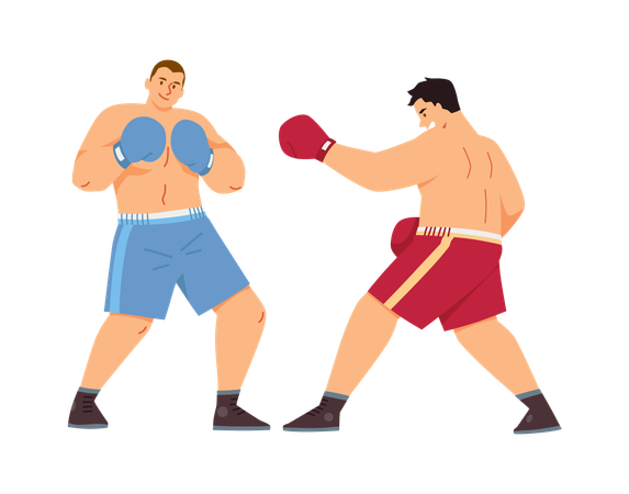Male boxer doing fight  Illustration