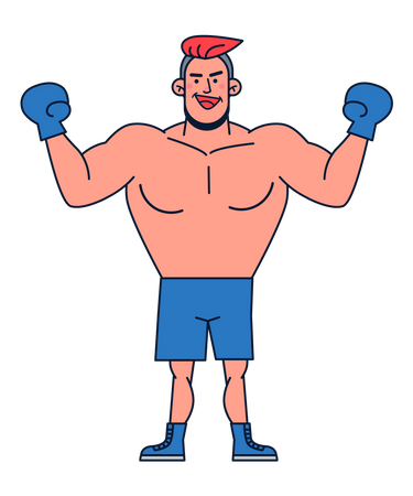 Male boxer  Illustration