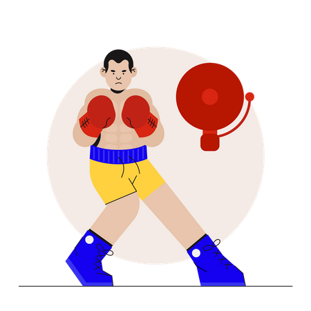 Male boxer  Illustration