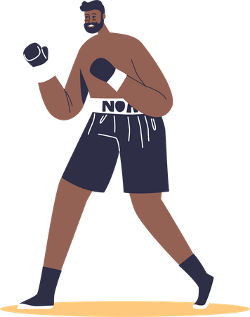Male boxer wearing boxing gloves for fight Illustration