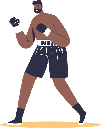 Male boxer wearing boxing gloves for fight Illustration