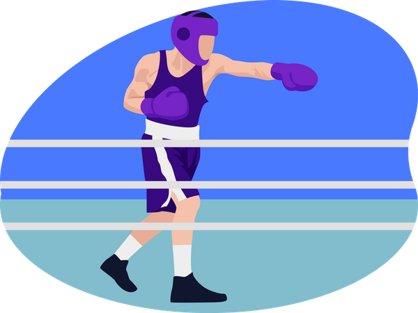 Male boxing player Illustration