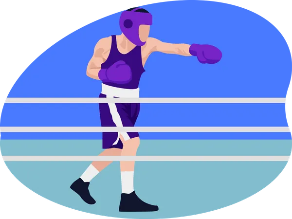 Male boxing player  Illustration