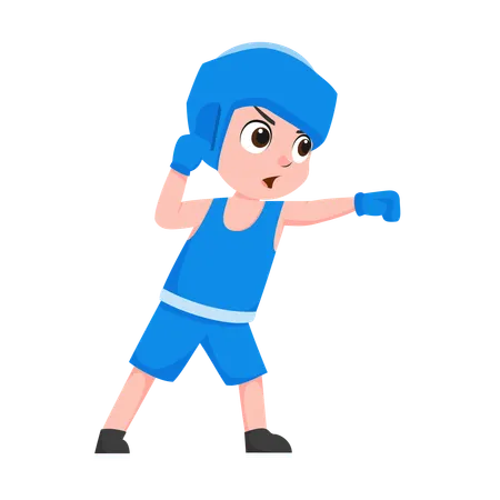 Male boy doing Boxing practice  Illustration