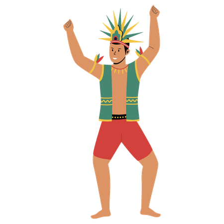 Male Brazilian samba dancers  Illustration