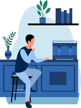 Male cafe owner  Illustration