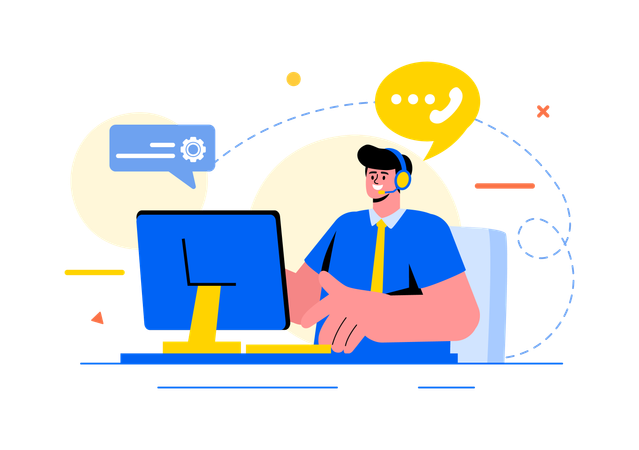 Male call center agent  Illustration