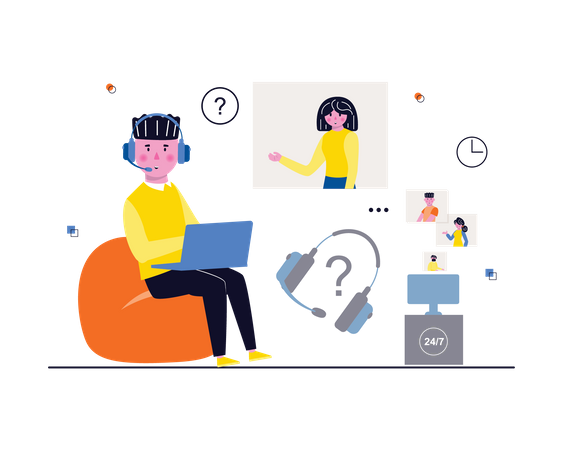 Male call center executive  Illustration