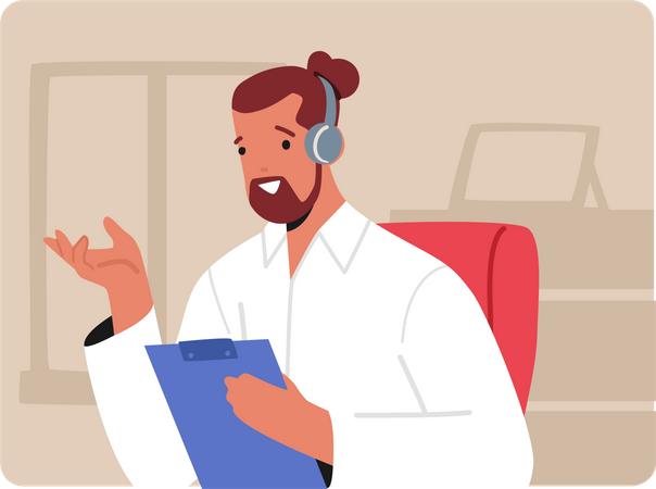 Male call center operator  Illustration