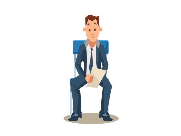 Male Candidate holding resume for job interview  Illustration