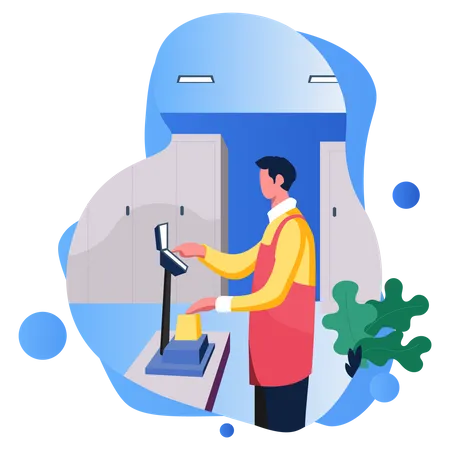 Male Cashier  Illustration