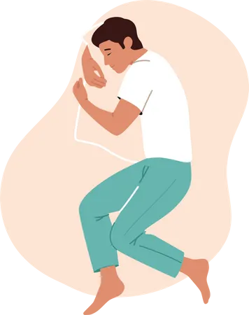 Male Character Sleeping in Relaxed Pose  Illustration