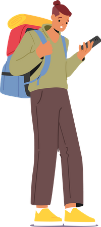 Male character with backpack  Illustration