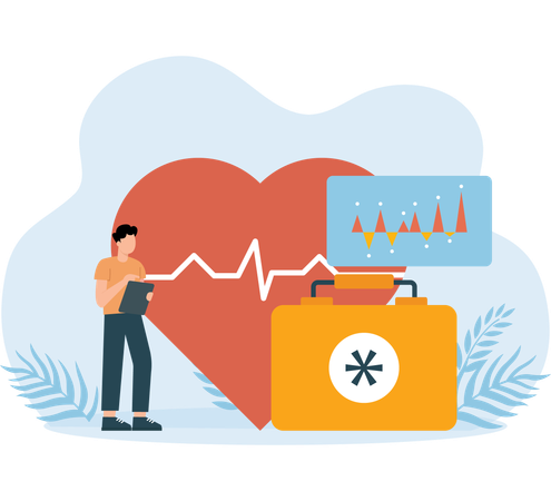 Male Check Health Report  Illustration