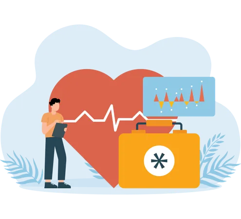 Male Check Health Report  Illustration