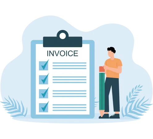 Male Check invoice  Illustration