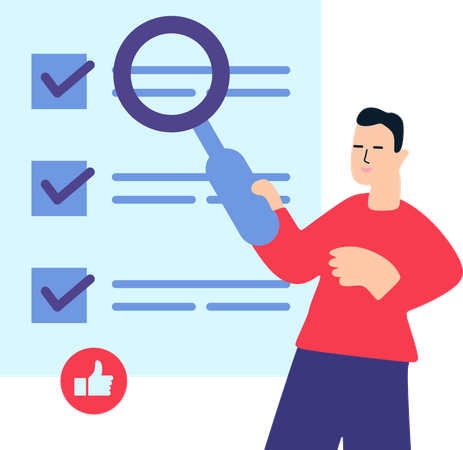 Male Check Standard Assurance  Illustration