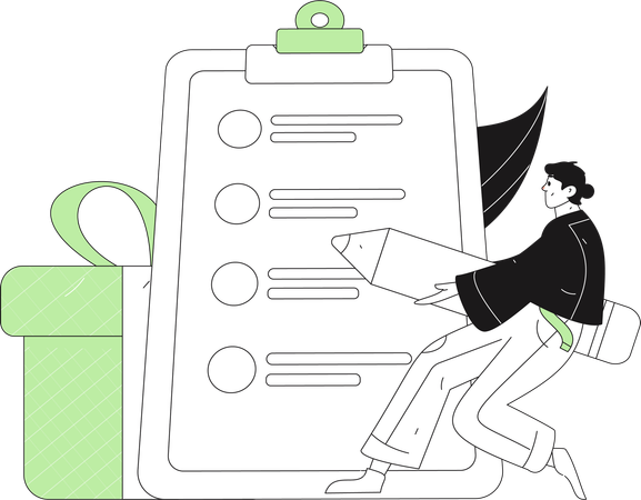Male checking checklist  Illustration