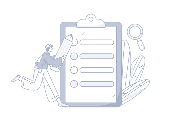 Male checking checklist  Illustration