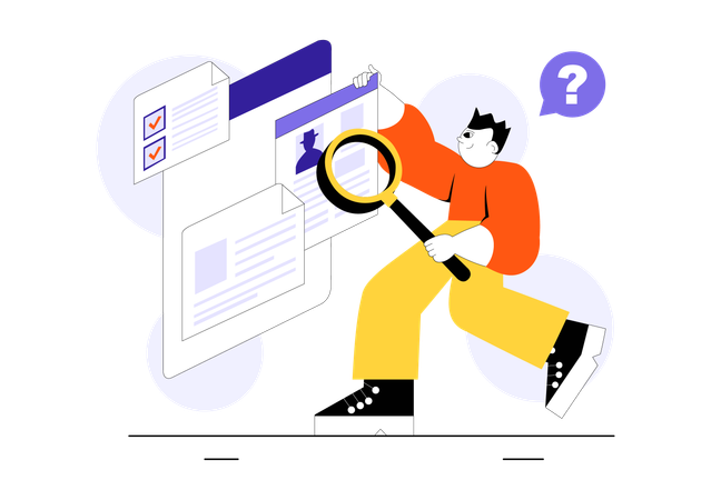 Male Checking Criminal Record  Illustration