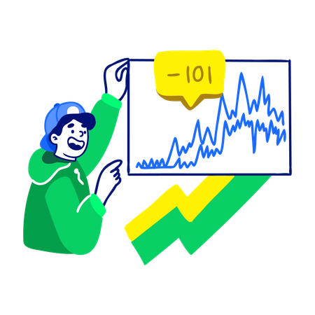 Male Checking Crypto Index  Illustration