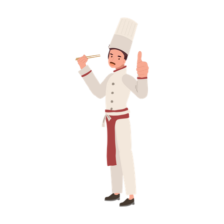 Male Chef Giving Thumb Up  Illustration