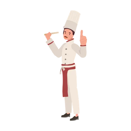 Male Chef Giving Thumb Up  Illustration