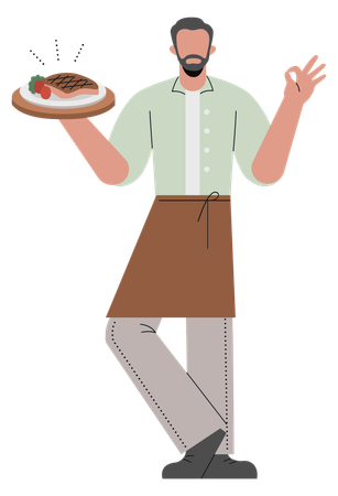 Male Chef  Illustration