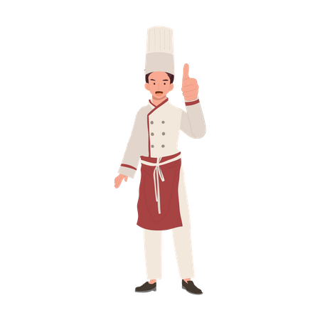 Male Chef showing Thumb Up  Illustration