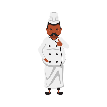 Male Chef showing thumbs up  イラスト