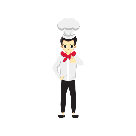 Male Chef showing thumbs up  Illustration