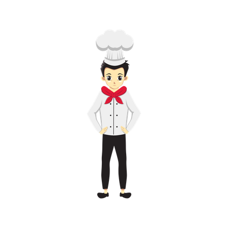 Male Chef standing  Illustration