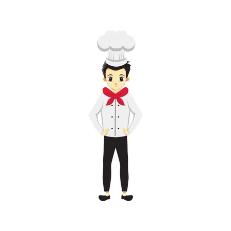 Male Chef standing  イラスト