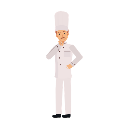 Male Chef Thinking Something  Illustration