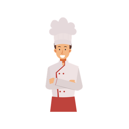 Male Chef With Crossed Arms  イラスト