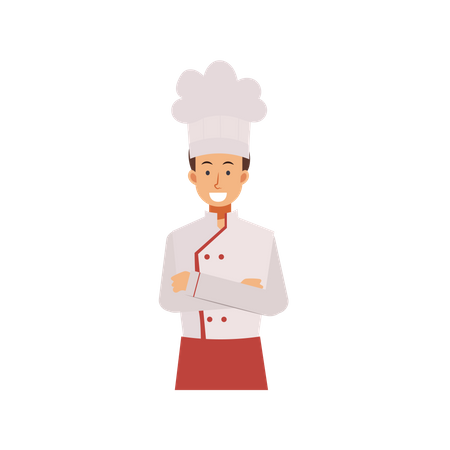 Male Chef With Crossed Arms  Illustration