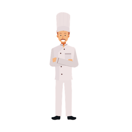 Male Chef With Crossed Arms  Illustration