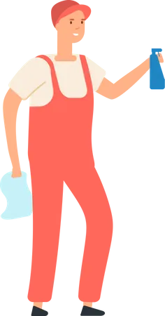 Male cleaner Illustration