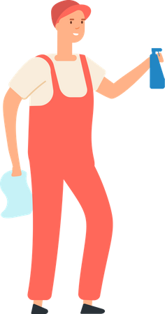 Male cleaner  Illustration