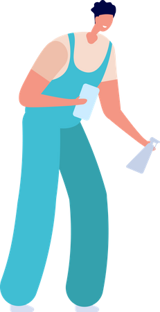 Male cleaner  イラスト