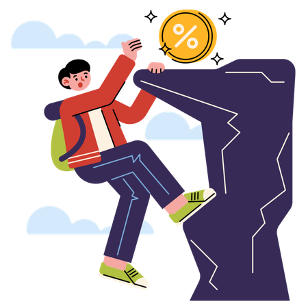 Male Climb to get coin discount  Illustration