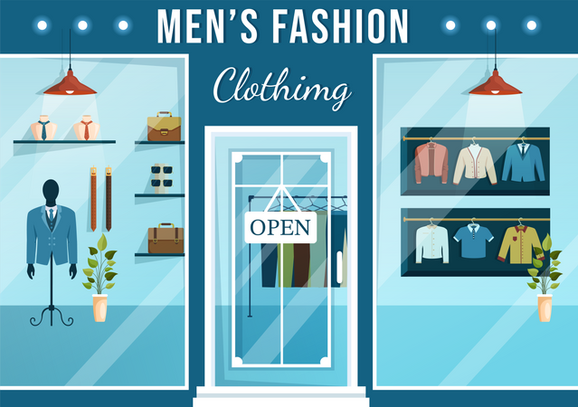 Male Clothes Shop Illustration